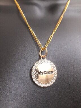 Juicy Couture Gold Tone Pendant Charm Necklace